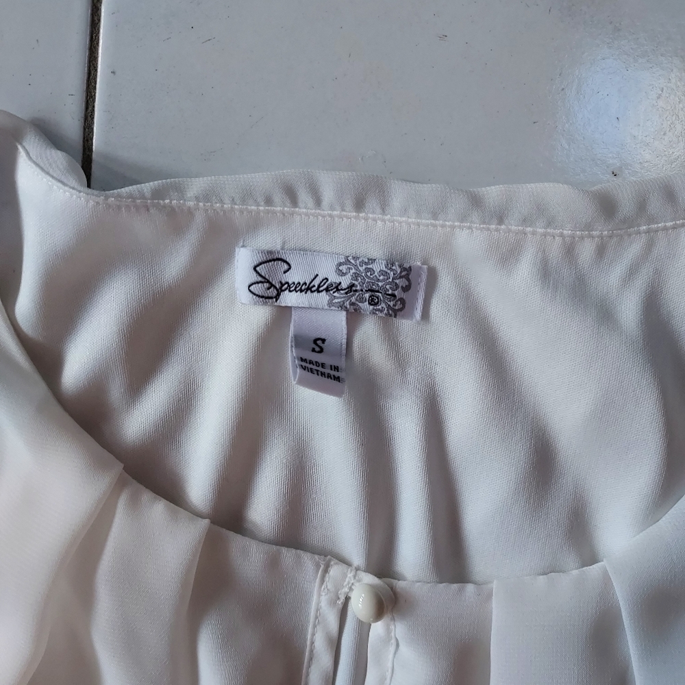 Speechless Black and White Blouson Dress Size Small - Picture 3 of 4
